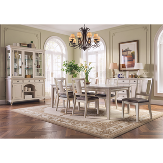 Sunvega White Oak Finish Faceted Panel Back Padded Seat Side Chair 2pc Set