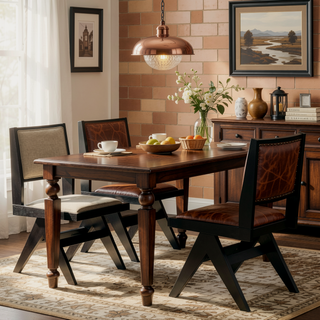 Sunvega Contemporary Black Dining Chairs with Light Gray Upholstered Padded Seat Cushions