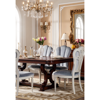 Sunvega Glam Style Silver And Light Gray Finish 2pc Side Chair With Fluted Legs