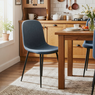Sunvega Pebble Contemporary Upholstered Chair with Padded Seat and Backrest in Blue