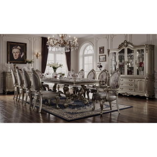 Sunvega Silver and Antique Platinum Arm Chair with Nailhead Trim Set of 2