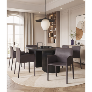 Sunvega Modern Dining Chair in Gray with Durable Metal Frame and Leatherette Upholstery