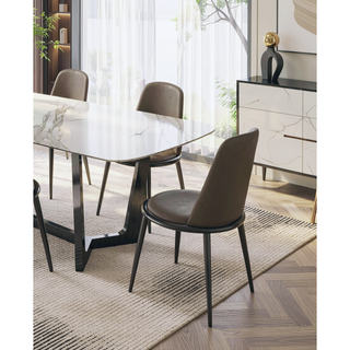 Sunvega Contemporary 2pc Side Chair with Silver Taupe Finish and Fabric Seat