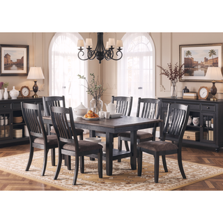 Sunvega Contemporary Dark Coffee Finish Rubberwood Counter Height Chairs with Upholstered Fabric Seat