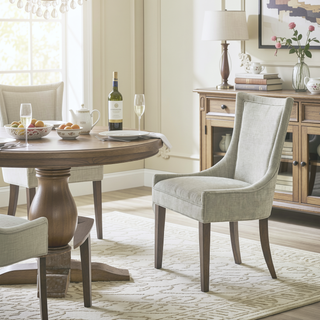 Sunvega Set of 2 Chenille Upholstered Dining Chairs with 300 lbs Capacity
