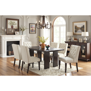 Sunvega Modern Wingback Dining Chairs with Ash Black Polyfiber Upholstery and Dark Espresso Frame