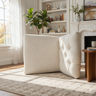 Sunvega Harding KD Tuft Dining Chair Set of 2 with Tufted Fabric Backrest