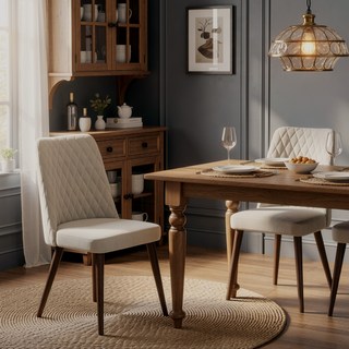 Sunvega Mid-Century Modern Velvet Dining Chair Set of 2 with Solid Wood Frame