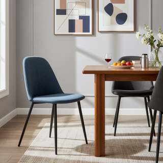Sunvega Pebble Contemporary Upholstered Chair with Padded Seat and Backrest in Blue