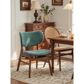 Sunvega Mid-Century Modern Dining Table with Walnut Finish and Sleek Design