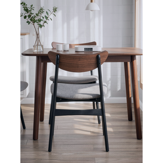 Sunvega Rectangular Walnut Finish Dining Table with Wooden Top and Legs