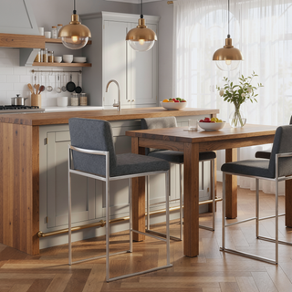 Sunvega Fuji Contemporary High Back Counter Stool with Padded Seat and Backrest