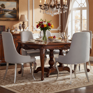 Sunvega Grey and Chrome Upholstered Slipper Dining Chairs with Velvet and Demi Arm Design