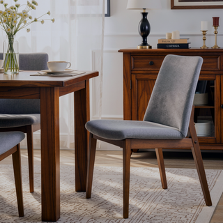 Sunvega Walnut Finish Rectangular Wooden Tabletop Casual Dining Furniture