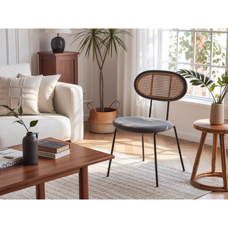 Sunvega Modern Industry Chic Cane Dining Chair Set of 2 for Dining Room