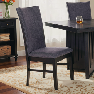 Sunvega Modern Contemporary 2pc Side Chair with Black Finish and Polyester Upholstery
