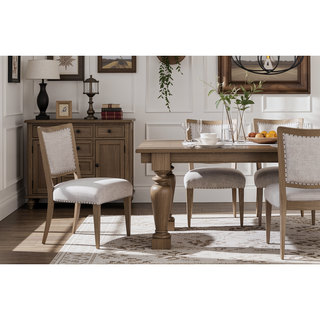 Sunvega Sand Colored Foam Fill Polyester Upholstered Oversized Dining Chair Set