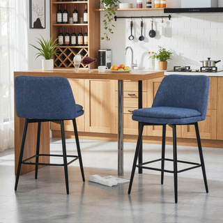 Sunvega Counter Height Swivel Bar Stools Set of 2 with Upholstered Seat and Back