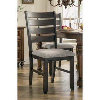 Sunvega Contemporary Dining Chairs Set of 2 with Light Gray Fabric Cushion Seats
