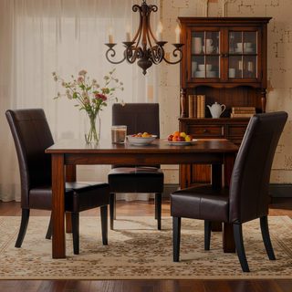 Sunvega Modern Upholstered Dining Chair with T-Stitch Design and Wood Legs