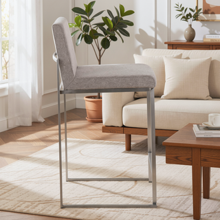 Sunvega Fuji High Back Counter Stool Set of 3 with Padded Seat and Backrest