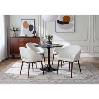 Sunvega Contemporary Faux Leather Chair with Cut Out Design and Metal Legs