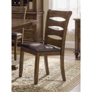 Sunvega Brown Faux Leather Upholstered Wooden Side Chairs with 250lbs Weight Capacity