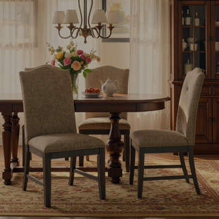 Sunvega Transitional Espresso Frame Side Chairs with Padded Seat Back and Nailhead Trim