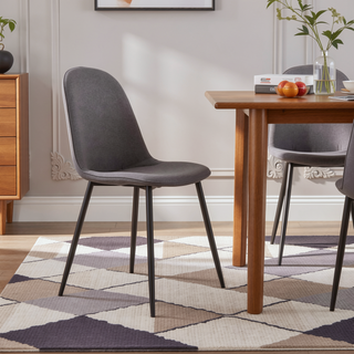 Sunvega Contemporary Pebble Chairs with Upholstered Seat and Backrest Set of 2