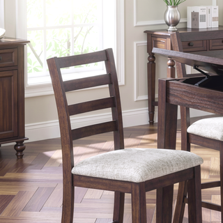 Sunvega Walnut Color Cushion Padded Seat Dining Room Bench in Contemporary Style