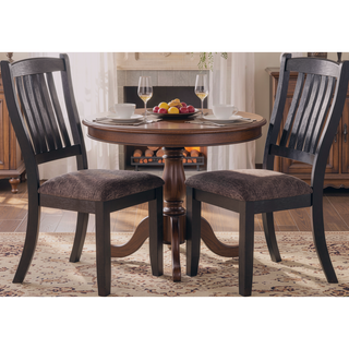Sunvega Contemporary Dark Coffee Finish Rubberwood Counter Height Chairs with Upholstered Fabric Seat