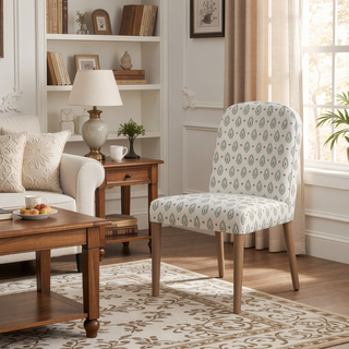 Sunvega Mio Sage Green Cream Paisley Medallion Print Upholstered Dining Chair