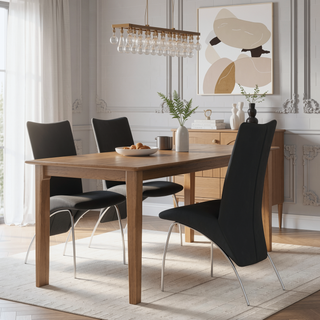 Sunvega Contemporary Faux Leather Armless Side Chairs with Metal Legs Set of 2