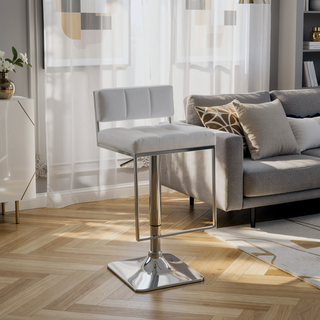 Sunvega Adjustable Bar Stool with U-Shaped Footrest and Plush Padding