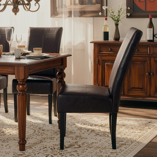 Sunvega Modern Upholstered Dining Chair with T-Stitch Design and Wood Legs