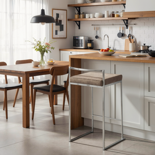 Sunvega Contemporary Stackable Counter Stool with Upholstered Padded Seat and Welded Frame