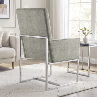 Sunvega Modern Open Industrial Design Velvet Upholstered Dining Chair for Living Room