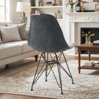 Sunvega Bohemian Style Patchwork Accent Chair with Geometric Pattern and Chromed Legs