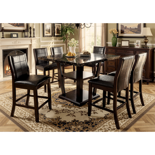 Sunvega Transitional Brown Cherry Espresso Curved Back Leatherette Padded Seat Side Chairs