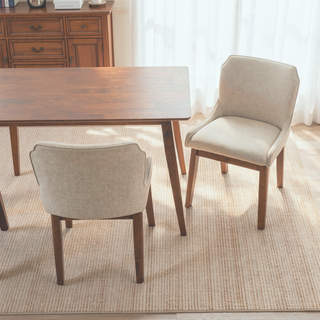 Sunvega Ellis Dining Chair Set of 2 with Linen Upholstery and Full Back Support