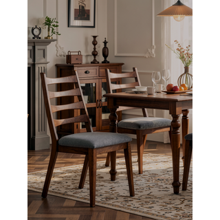 Sunvega Walnut Finish Rectangular Dining Table with Extension Leaf for 8