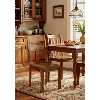 Sunvega Industrial U-Shape Metal Legs Walnut Black Finish Two Tone Design Bench