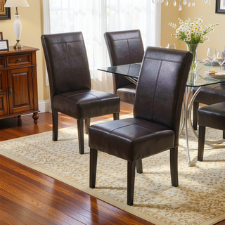 Sunvega Modern Upholstered Dining Chair with T-Stitch Design and Wood Legs