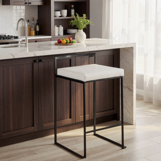 Sunvega Contemporary Stackable Counter Stool with Upholstered Padded Seat