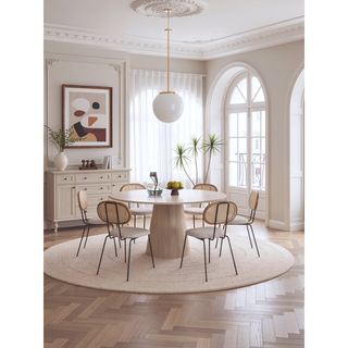 Sunvega Modern Industry Chic Cane Dining Chair Set of 2 for Dining Room