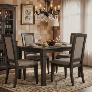 Sunvega Transitional Round Dining Table with White Marble Top and Lazy Susan