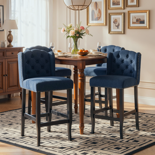 Sunvega Vienna Contemporary Tufted Wingback 31 Inch Counter Stools Set of 2
