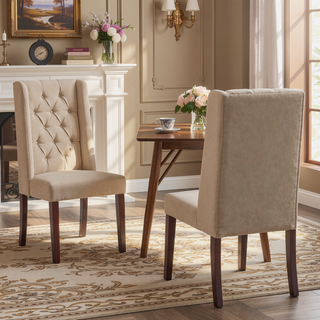 Sunvega Tufted Dining Chairs with High Back and Diamond Stitching Set of 2