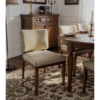 Sunvega Latte and Leather Soft Back Chair Set of Two with Softer Modern Design