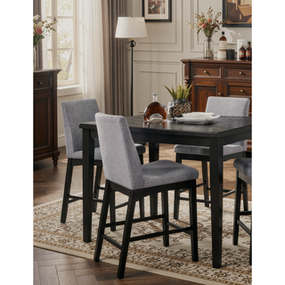 Sunvega Contemporary Dark Walnut Counter Height Chair with Upholstered Seat and Back